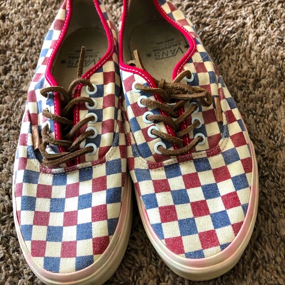 Men’s Vans California Red and Blue Checkered - Picture 3 of 3